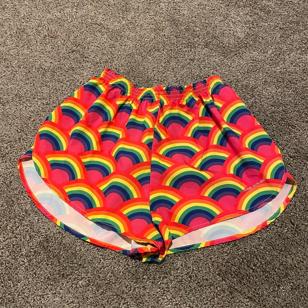 NWOT Rainbow Running Shorts (BOA, made in USA)